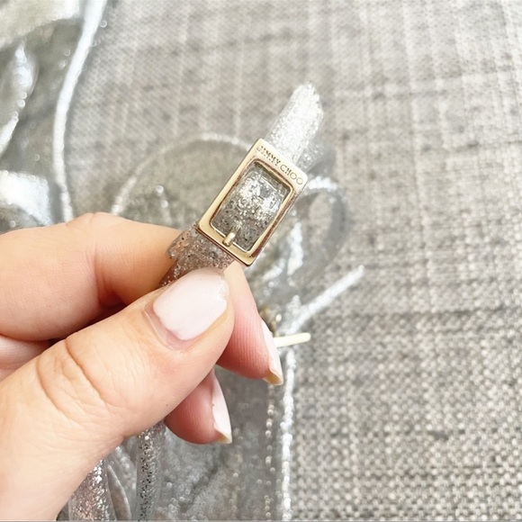 Jimmy Choo Silver Glitter Lance Jelly Shoe Sandal Size EU 41 - Picture 5 of 9